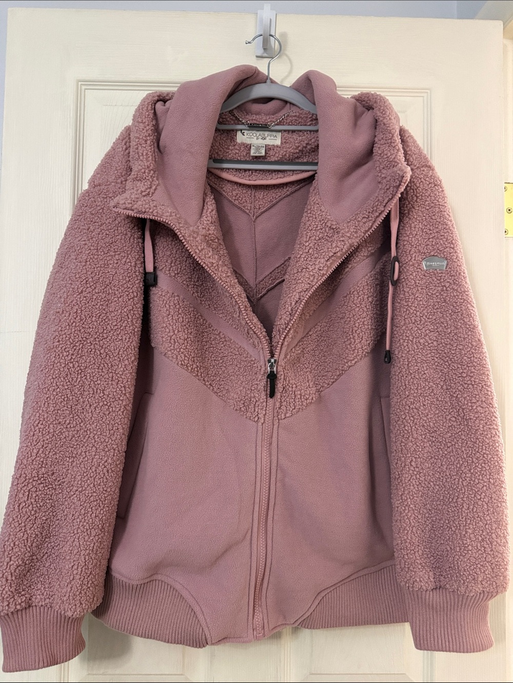 NWOT Koolaburra by UGG Cropped Sherpa Bomber Jacket w/ Hood XL